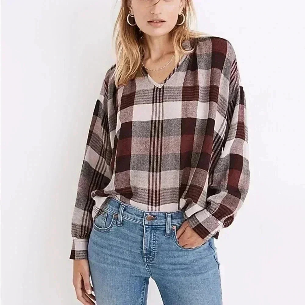 [M] Madewell Highroad  Popover L/S Shirt in Schorr Plaid - Picture 2 of 10